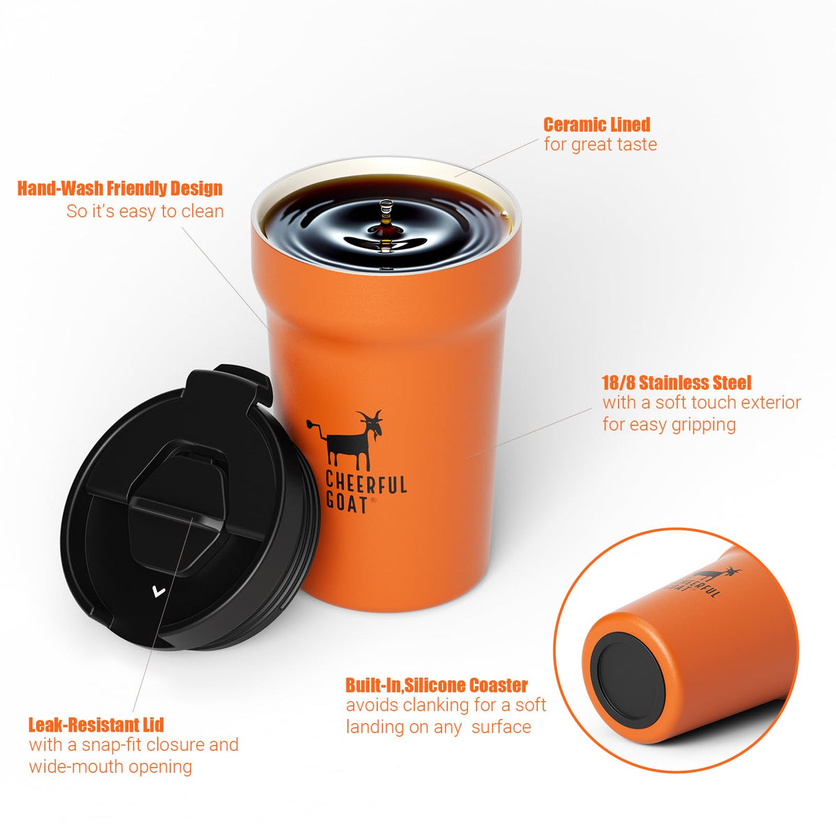 Smooth ceramic interior and easy-clean surface for quick post-work cleanup