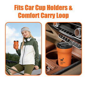 Ergonomic mug shape paired with a hot beverage emitting steam for comfort