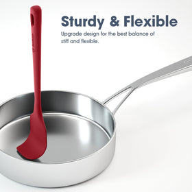 Dishwasher-safe ChefAide spatula set for easy cleanup after cooking.