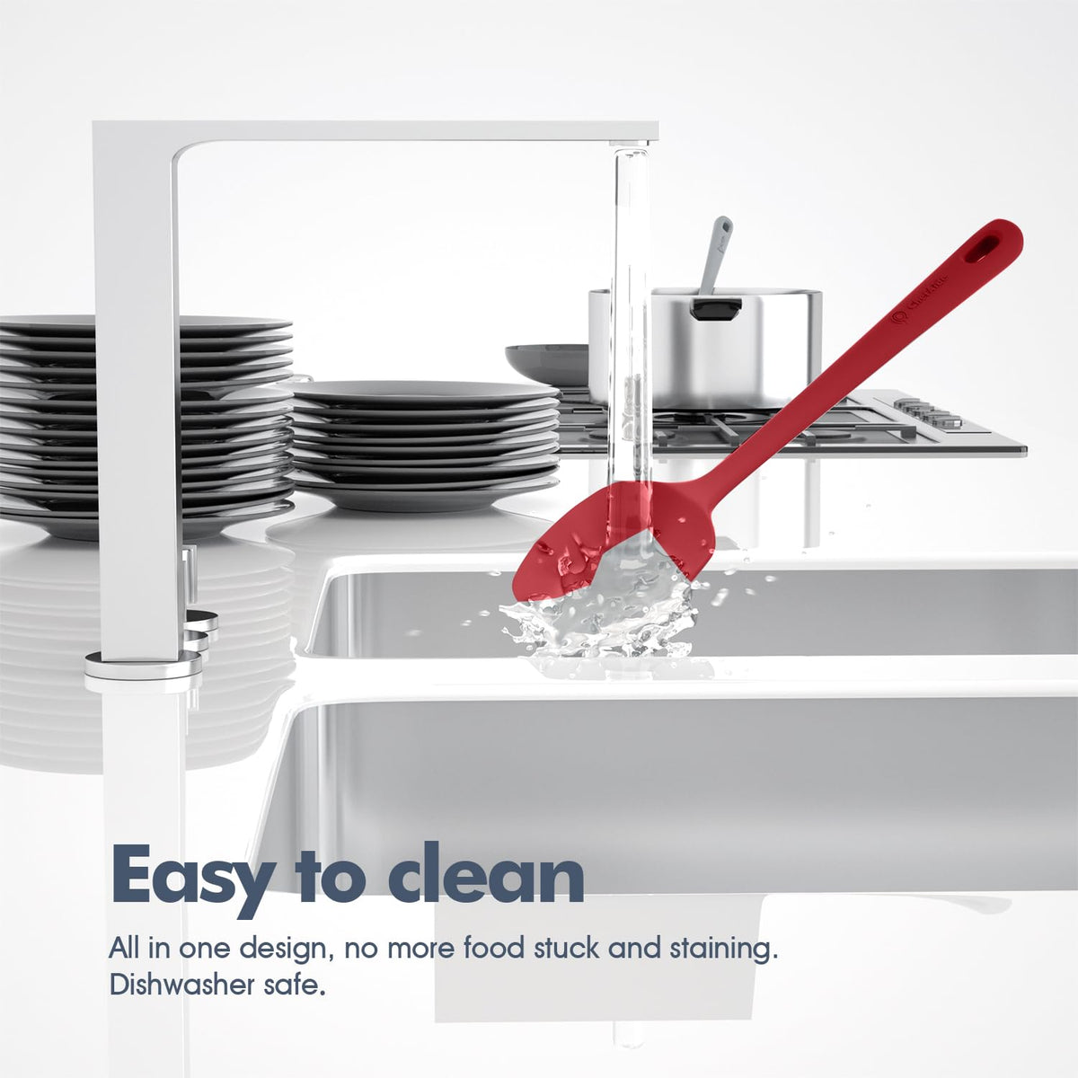 Heat resistant up to 600°F for high-heat cooking with ChefAide spatulas.