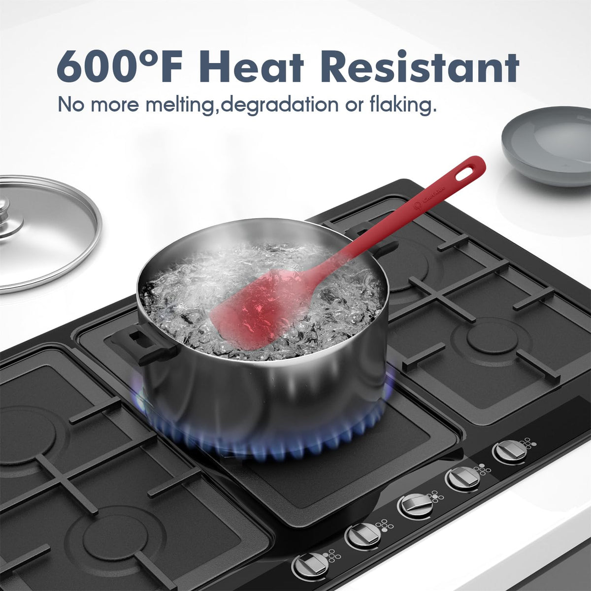 Gentle on nonstick cookware to prevent scratches with ChefAide spatulas.