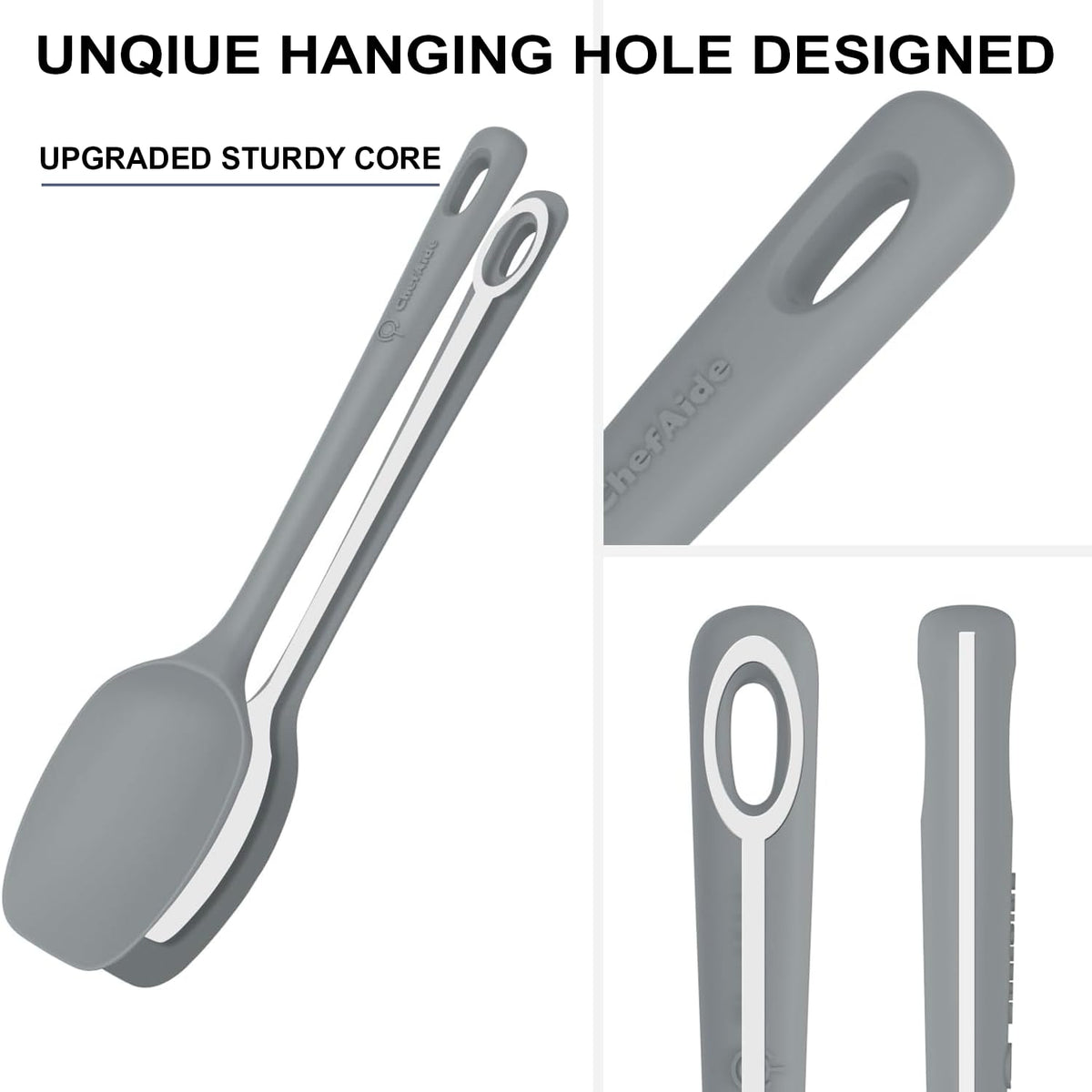 ChefAide spatula set showing 600°F heat resistance for high-temperature cooking