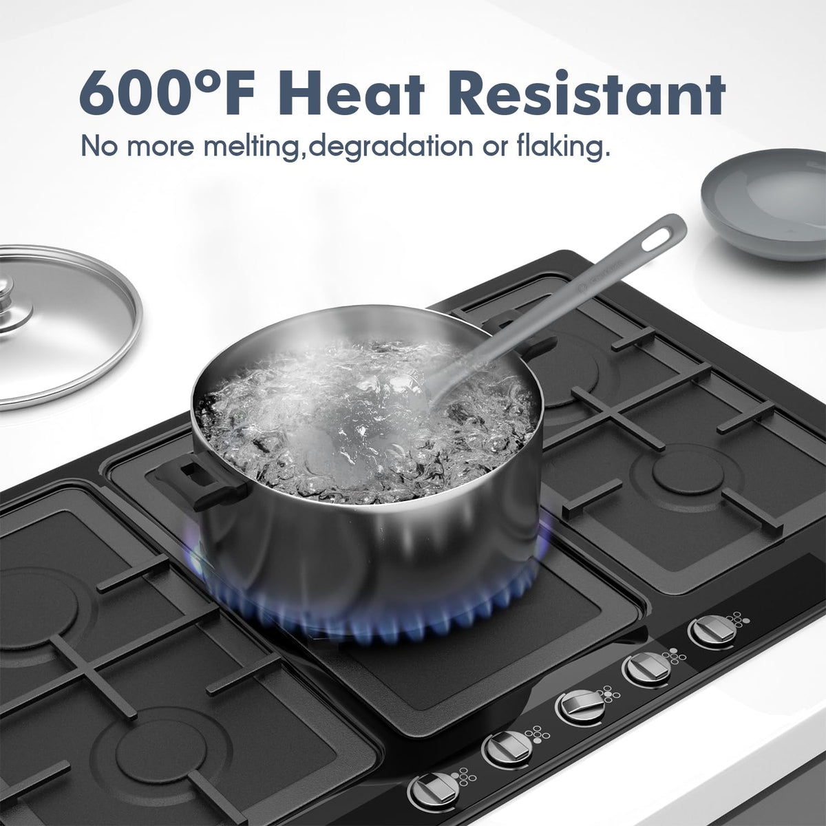 ChefAide nonstick-safe spatulas protecting cookware during delicate scraping