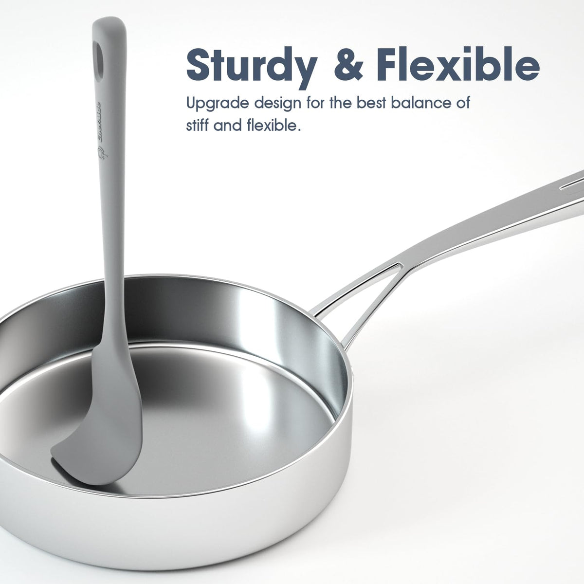 ChefAide one-piece design silicone spatula preventing residue buildup