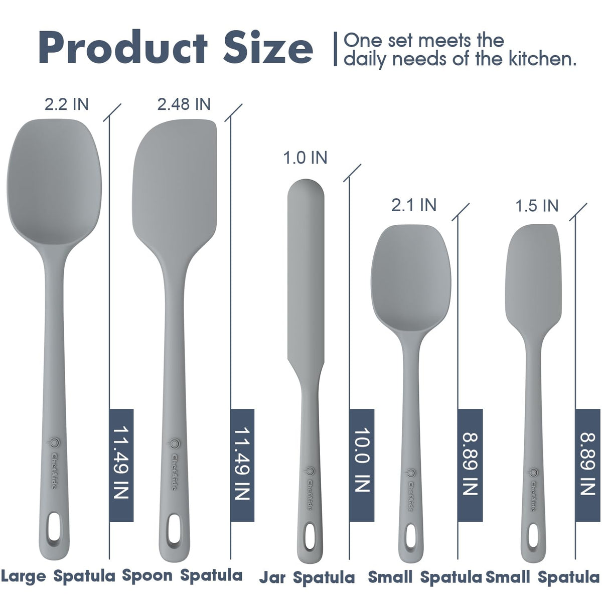 ChefAide spatula with soft grip handle for comfortable long cooking