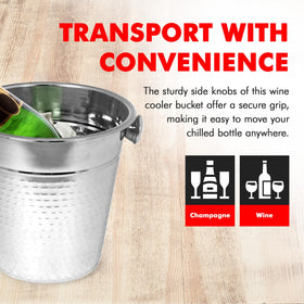 Chef Craft champagne bucket with mirror finish adds sophisticated sparkle to toasts.