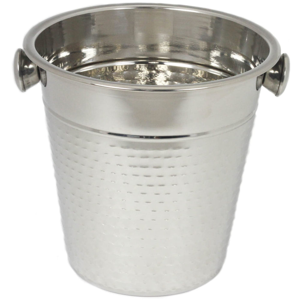 Chef Craft hammered champagne bucket 4qt shines with elegant ice-ready presentation.
