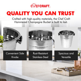 Chef Craft hammered champagne bucket enhances classy events and celebrations.