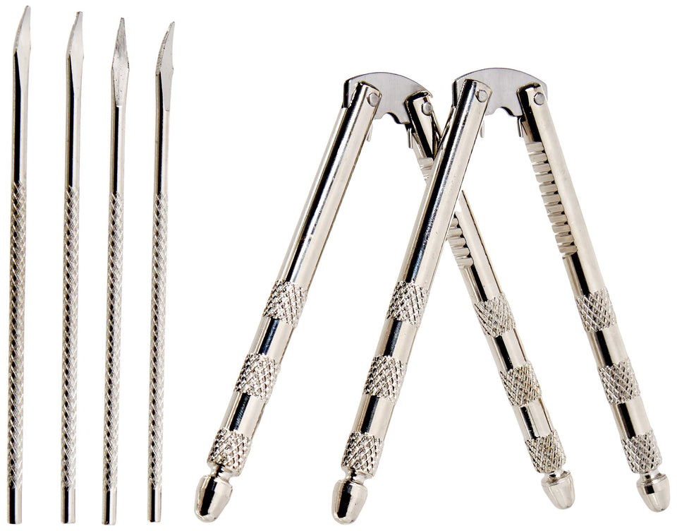 Chef Craft nut cracker set in white finish for easy nut cracking and serving.