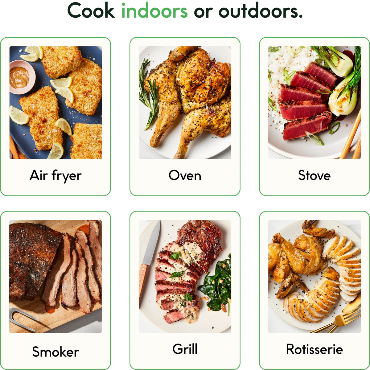 CHEF iQ Sense presets screen guides meat doneness levels.