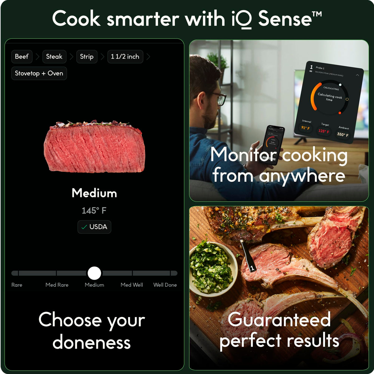 CHEF iQ Sense long-range Bluetooth enables remote monitoring while entertaining guests.
