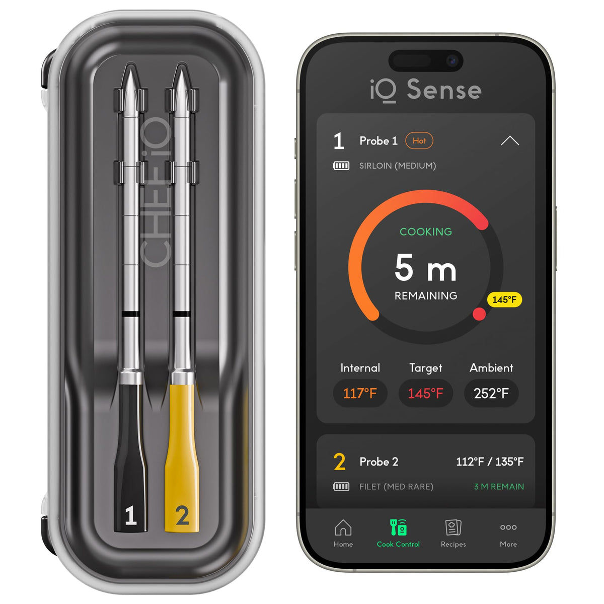 CHEF iQ Sense two-probes ultra-thin setup for dual-protein monitoring.
