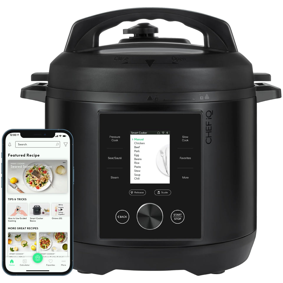 CHEF iQ Smart Cooker with a bright LCD display for easy operation