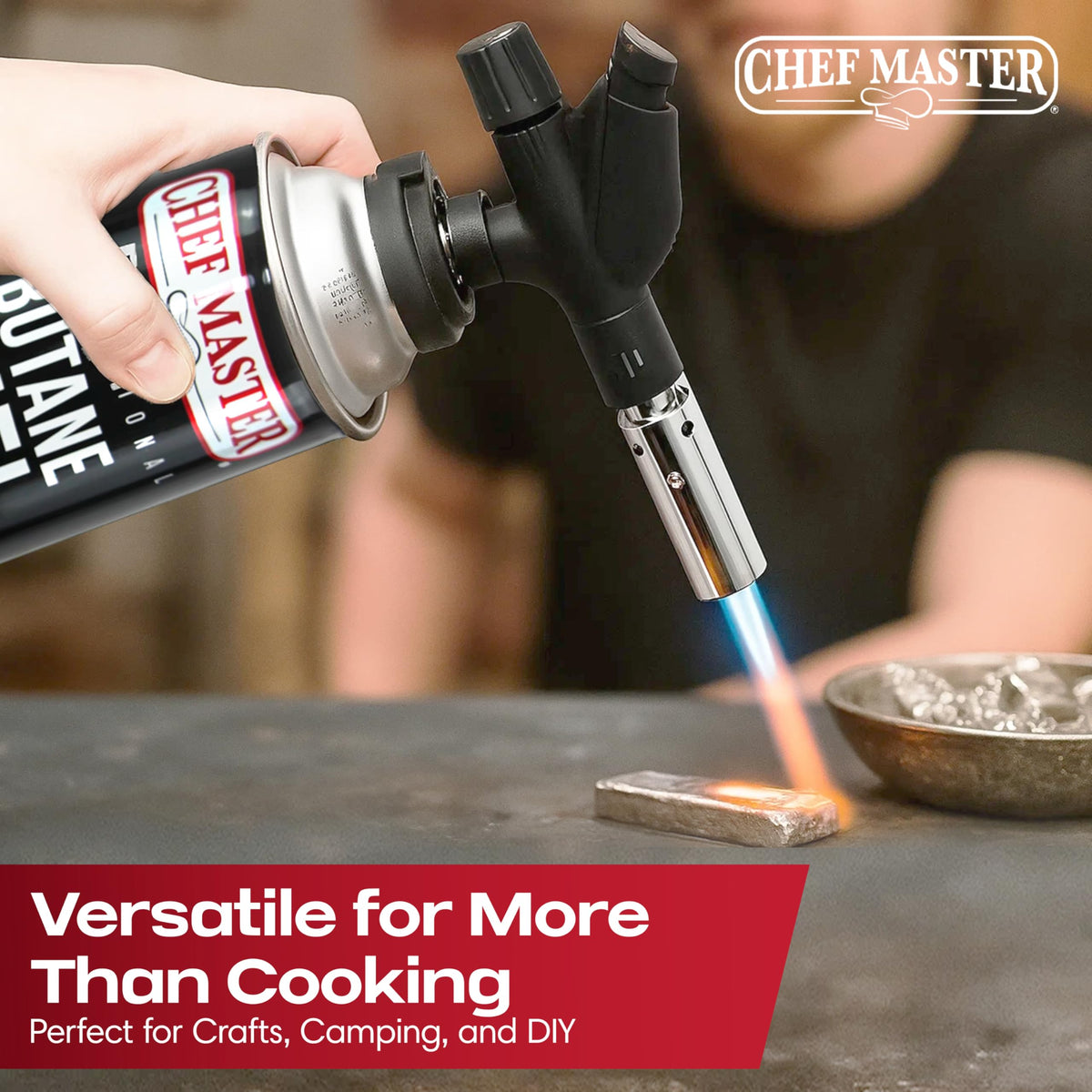 Chef Master refillable butane torch lighter with long burn reliability