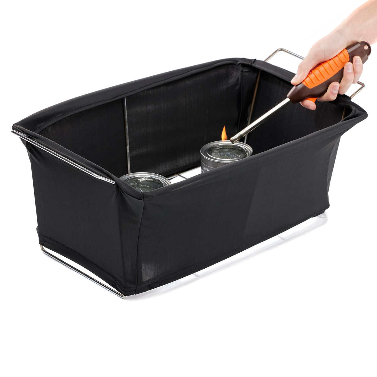 Chef Master universal-fit wind guard attaches quickly to chafing racks.