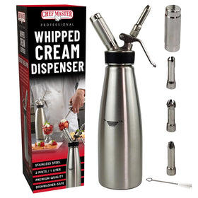 Chef Master whipped cream dispenser for fast, fluffy toppings.