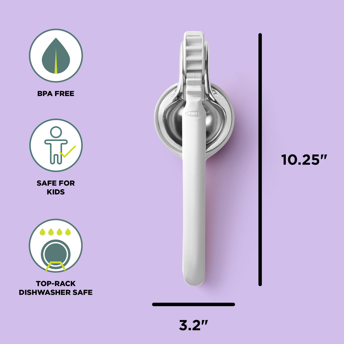 The durable nylon and stainless steel body of Chef'n FreshForce stands up to daily use.