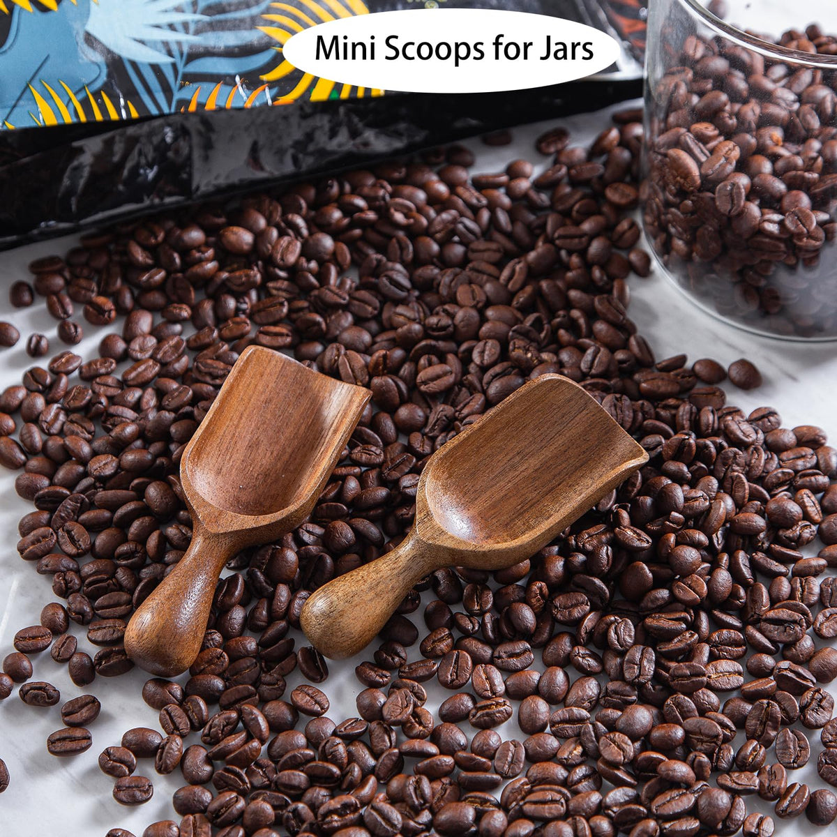 CHEF OLÉ farmhouse style wood scoops gift-ready for jars and decor