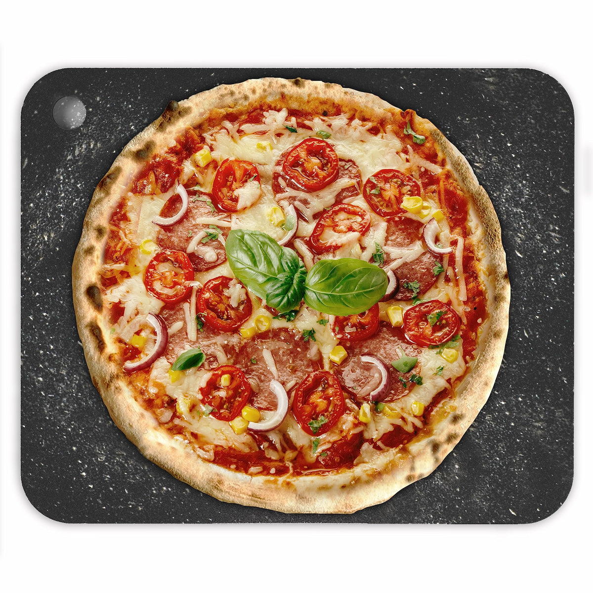 Chef Pomodoro 16-inch pizza steel in oven with large surface for big pizzas.