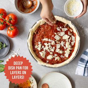 Chef Pomodoro Chicago Deep Dish Pan – hard anodized aluminum delivers durable, even cooking.