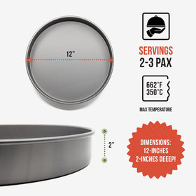 Chef Pomodoro Chicago Deep Dish Pan 12in – oven-ready design for even heat.