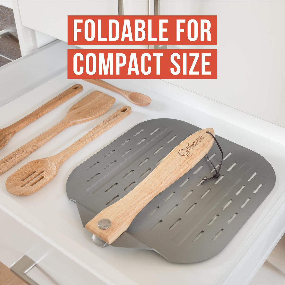 Chef Pomodoro compact fold-storage design fits small kitchens.
