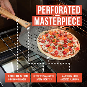 Chef Pomodoro extended 24-inch reach enables comfortable oven transfers.