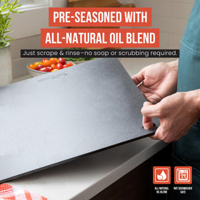 Chef Pomodoro oven-to-table versatility with this baking steel for grills and ovens.