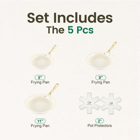 Chef Power ceramic frying pan 9in cream white offers reliable nonstick performance