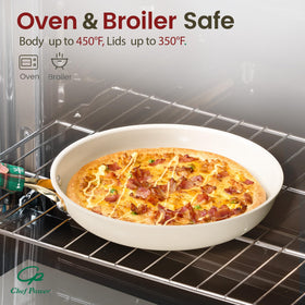 Chef Power dishwasher-safe cookware set, easy to clean after meals
