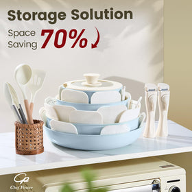 Chef Power induction-compatible cookware ready for induction and other stoves.