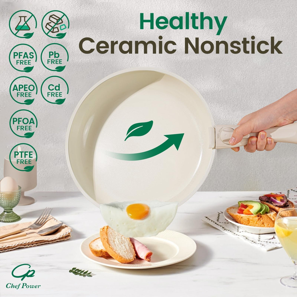 Chef Power silicone lids oven safe design supports controlled heat and sealing