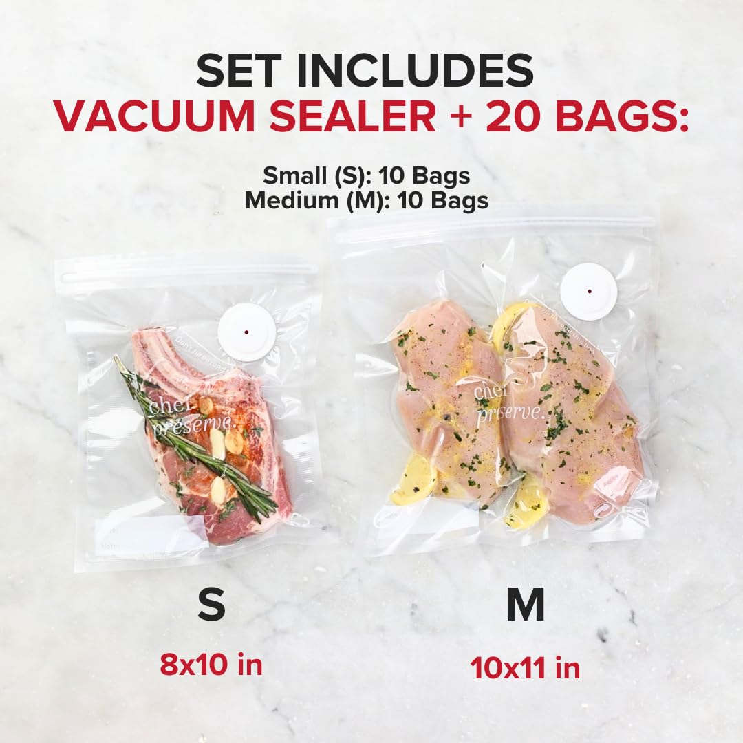 Chef Preserve bags displayed as dishwasher-safe for easy cleaning