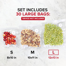 Chef Preserve bags with double seal edges block leaks and odors.
