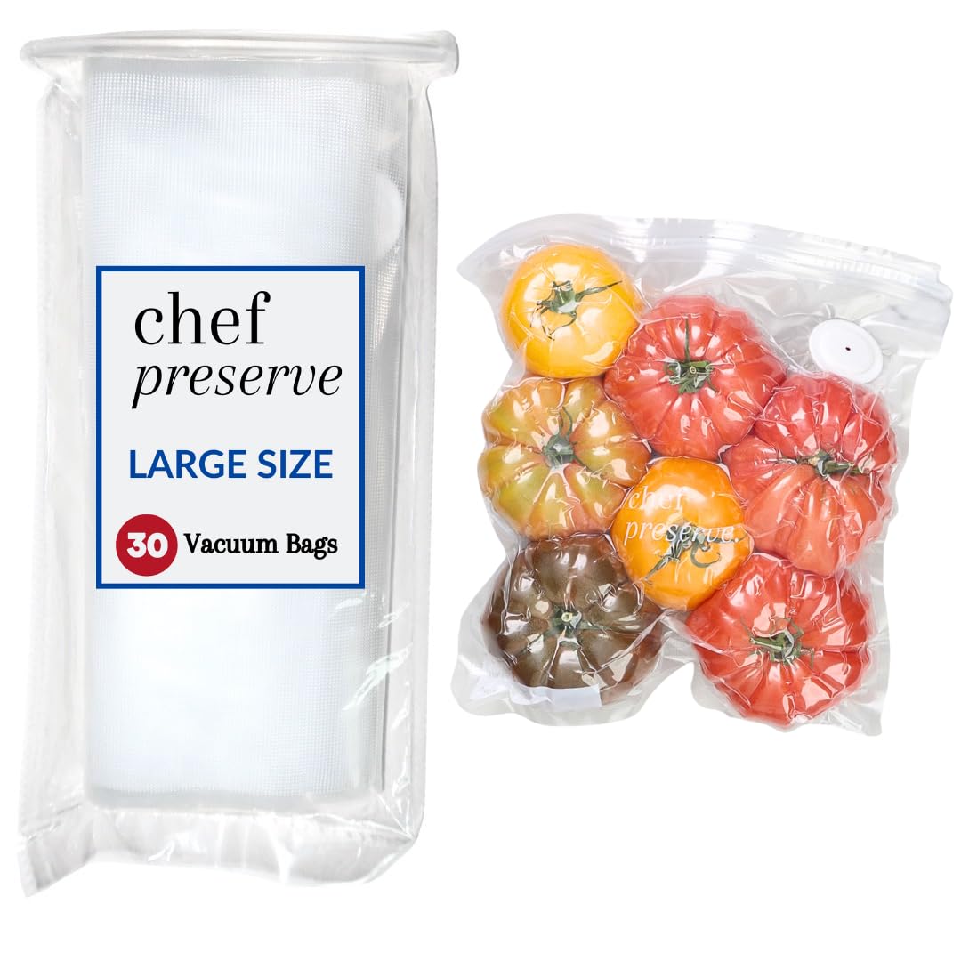 Chef Preserve bags large 12x13 inch closeup shows durable, leak-proof construction.
