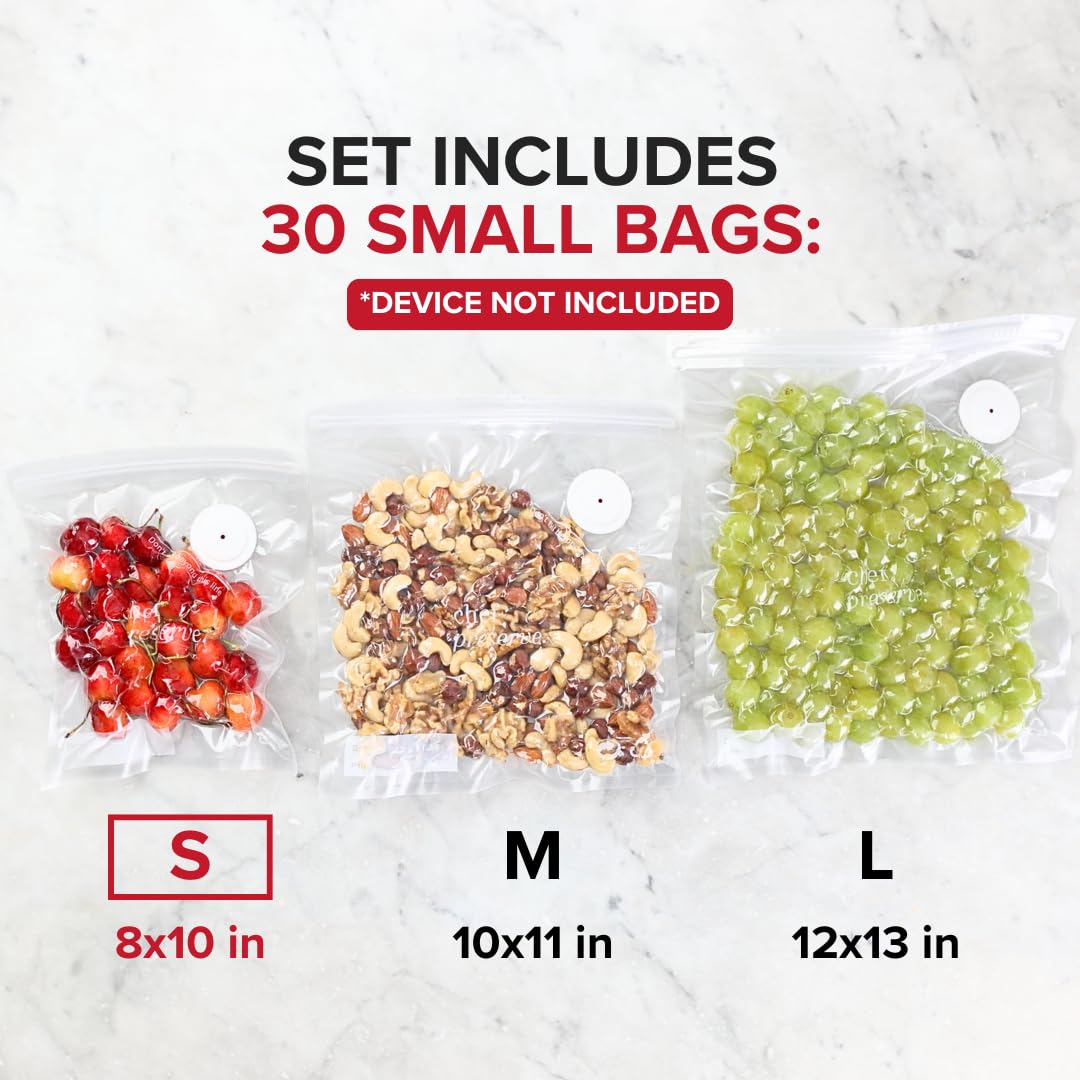 Chef Preserve bag sealed to show leak proof freshness