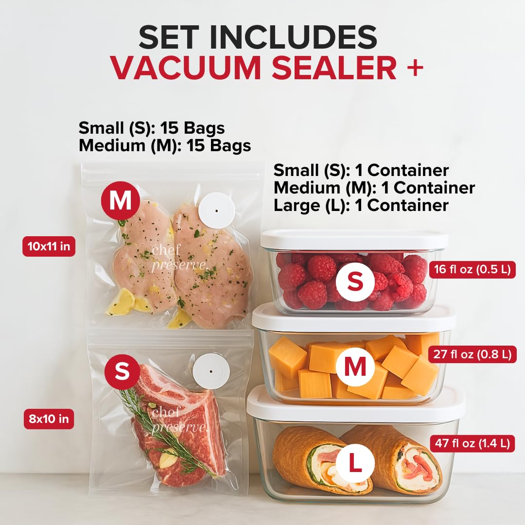 Chef Preserve compact sealer in action with quick button press