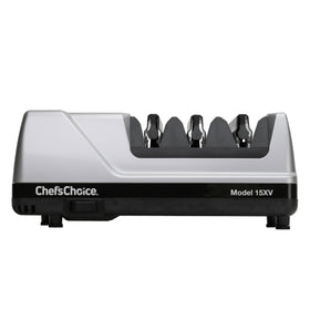Chef's Choice EdgeSelect converts traditional 20-degree blades to a sharper 15-degree edge.