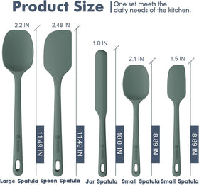 ChefAide spatula set ergonomic handle provides comfortable grip during long stirs.