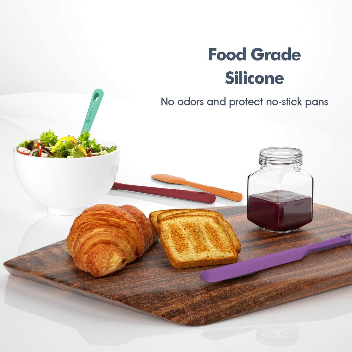 ChefAide flexible-sturdy balance spatula for precise scraping and mixing.