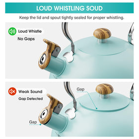Chefbar loud whistle signals boiling to prevent dry boil.