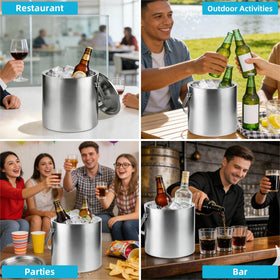 ChefBee portable ice bucket with built-in tongs for easy serving