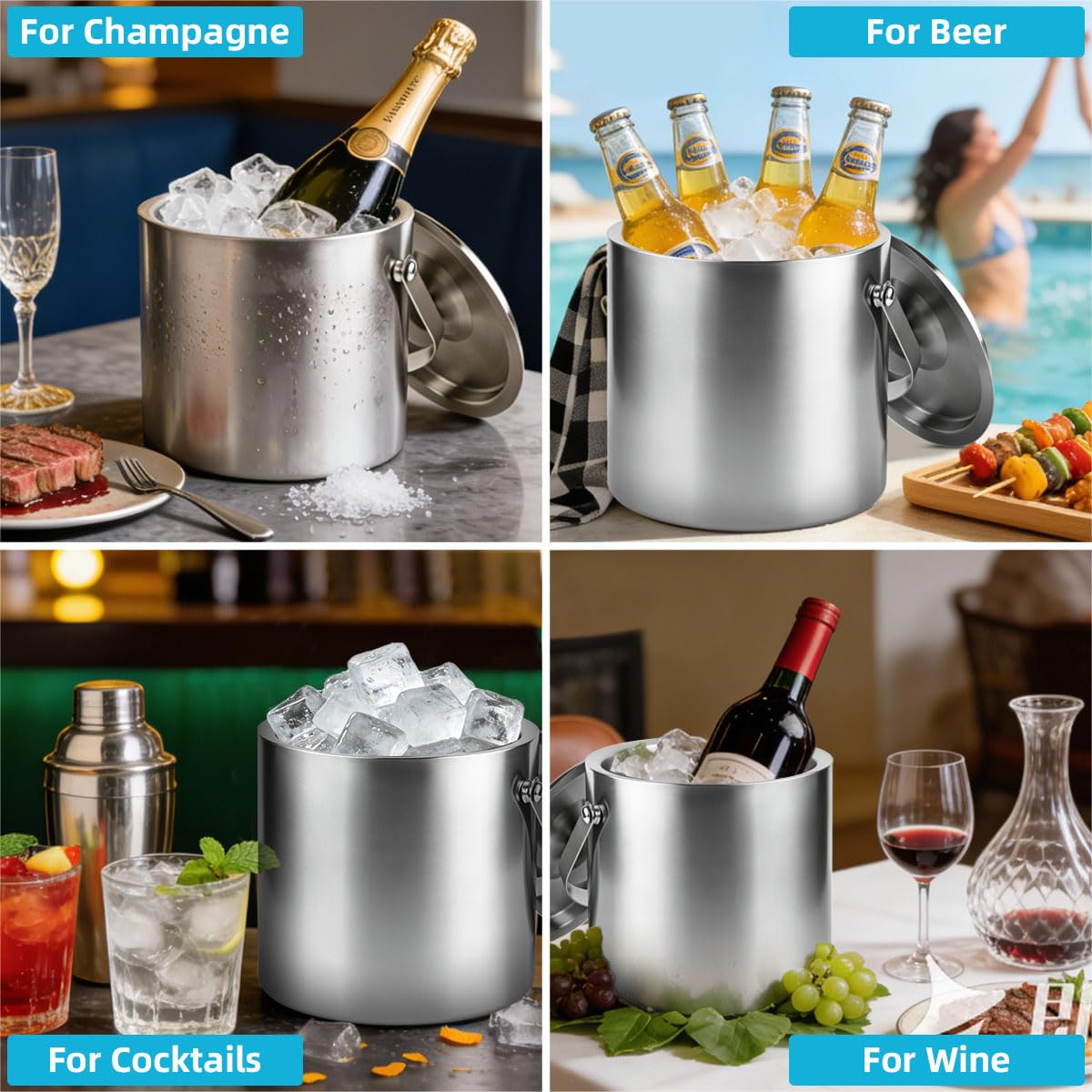 ChefBee wine and champagne ice holder preserves frosty wine at events