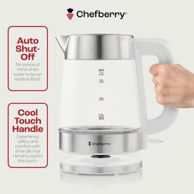 Chefberry auto shut-off and boil-dry protection ensure safe operation.