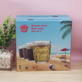 Chefcaptain four-pack beer mugs packaged for gifting or parties.