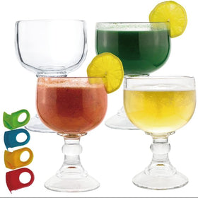Chefcaptain lead-free crystal glass with colorful clips for organization