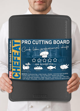 CHEFEAT dishwasher-safe cutting mat simplifies cleanup after cooking