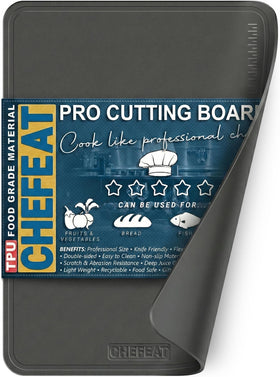 CHEFEAT extra large TPU cutting board foldable for easy storage and prep