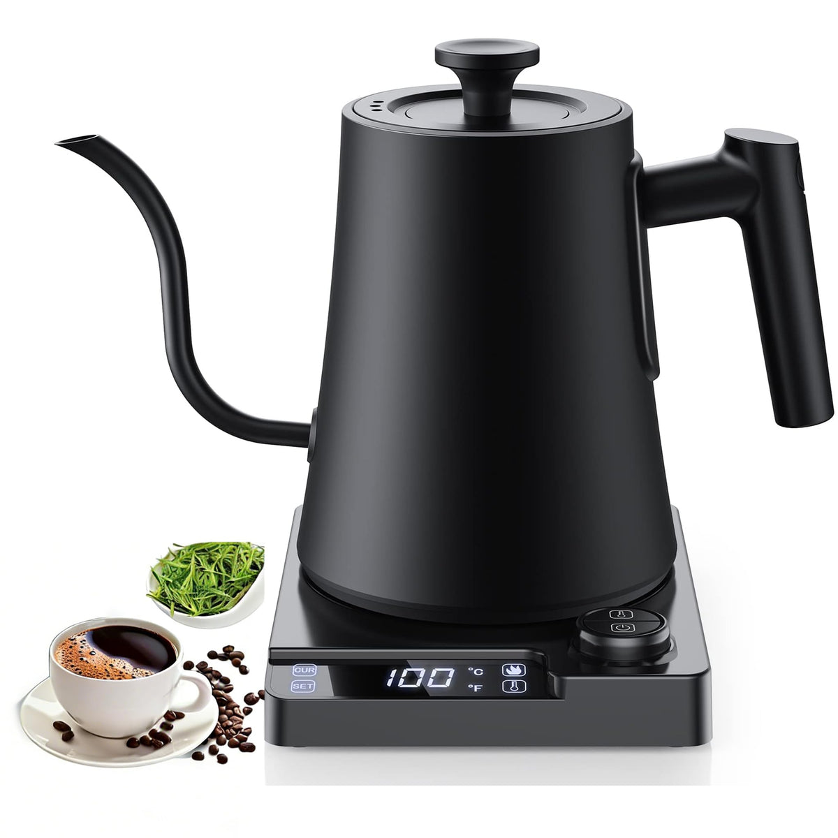 Chefess gooseneck kettle with precision-spout for controlled pour-over