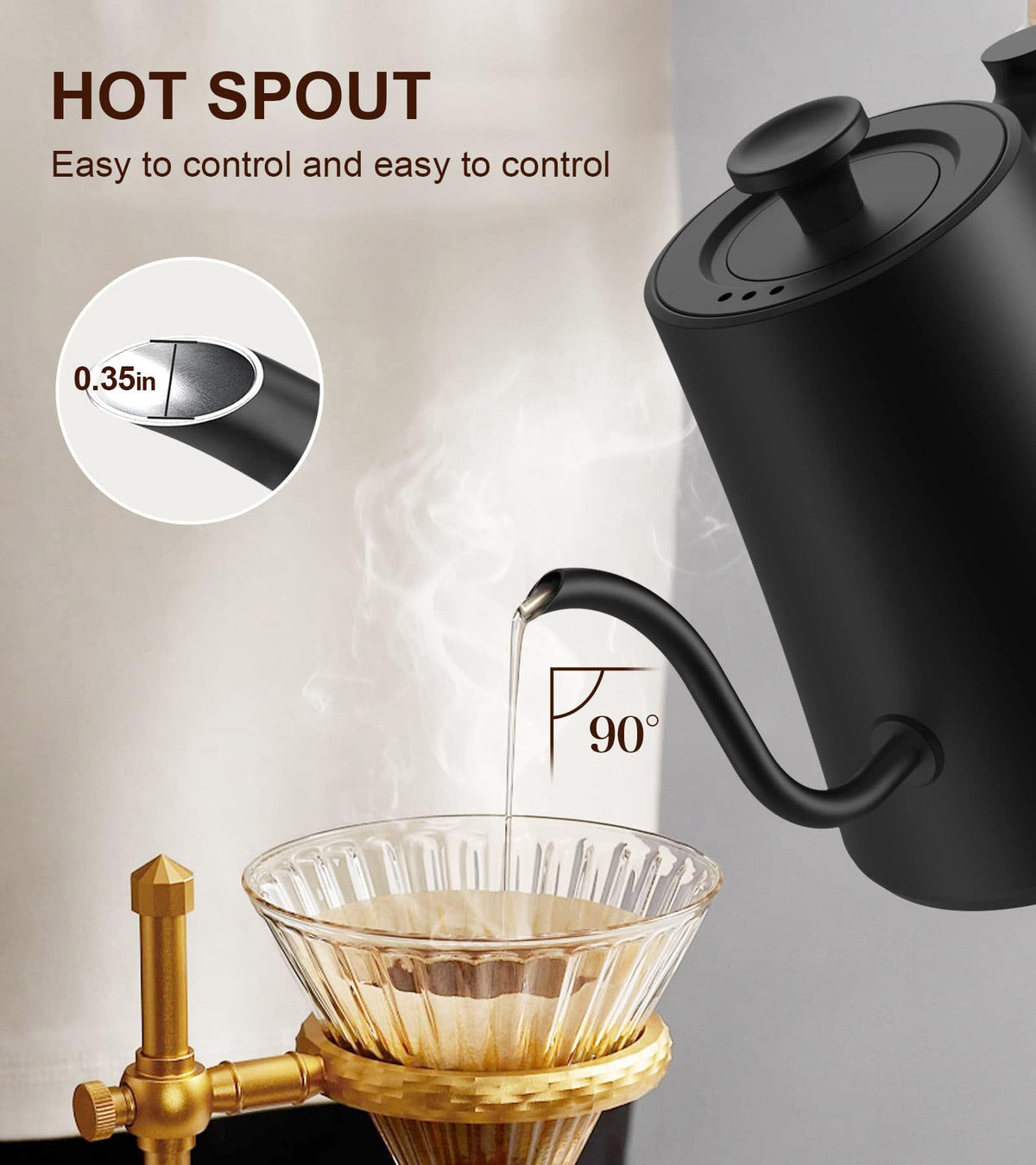 Chefess gooseneck kettle rapid-boil 1200W for quick hot water